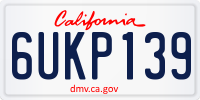 CA license plate 6UKP139