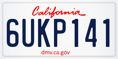 CA license plate 6UKP141