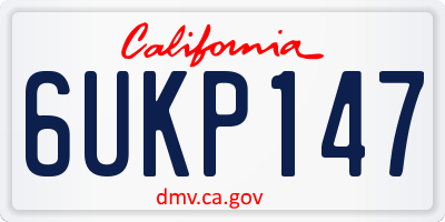 CA license plate 6UKP147