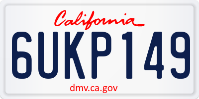 CA license plate 6UKP149