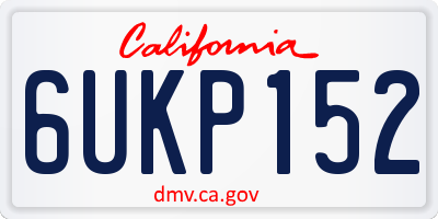 CA license plate 6UKP152