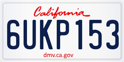 CA license plate 6UKP153