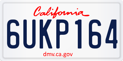 CA license plate 6UKP164