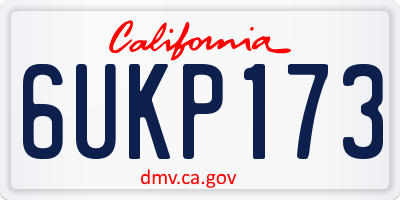 CA license plate 6UKP173