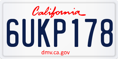 CA license plate 6UKP178