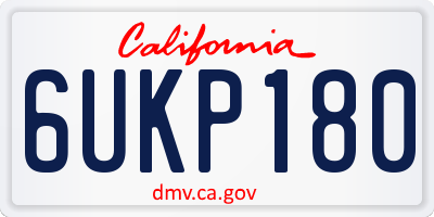 CA license plate 6UKP180