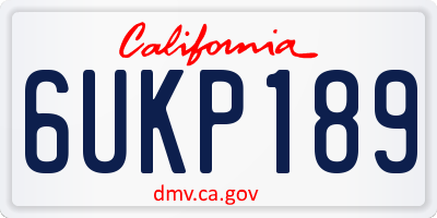 CA license plate 6UKP189