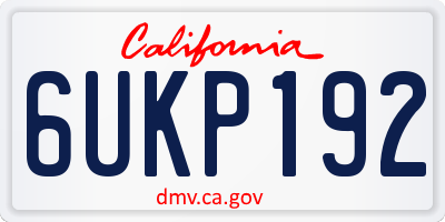 CA license plate 6UKP192