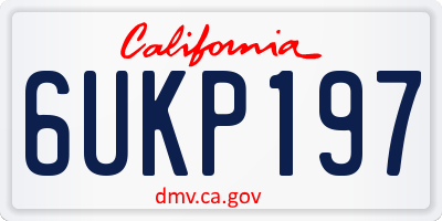CA license plate 6UKP197