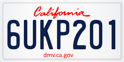 CA license plate 6UKP201