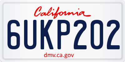 CA license plate 6UKP202