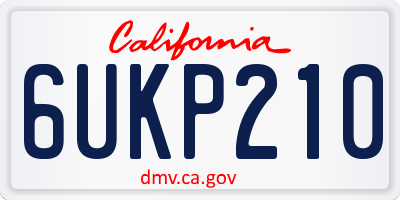 CA license plate 6UKP210