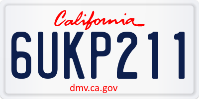 CA license plate 6UKP211