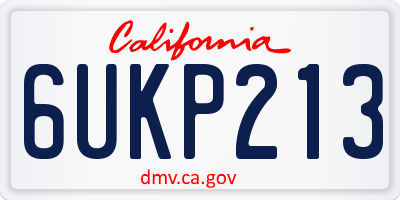 CA license plate 6UKP213