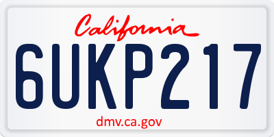CA license plate 6UKP217