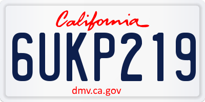 CA license plate 6UKP219