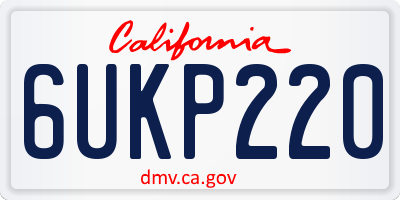 CA license plate 6UKP220