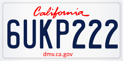 CA license plate 6UKP222