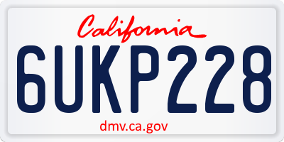CA license plate 6UKP228