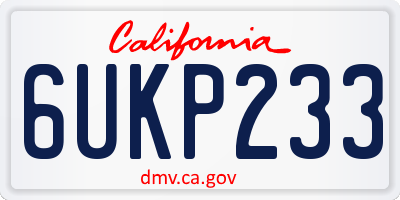 CA license plate 6UKP233