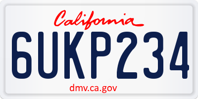 CA license plate 6UKP234
