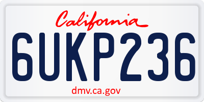 CA license plate 6UKP236