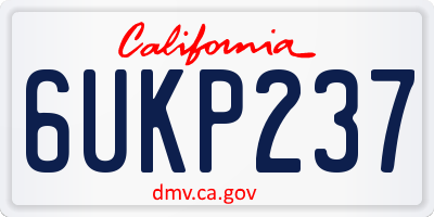 CA license plate 6UKP237