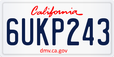 CA license plate 6UKP243