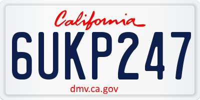 CA license plate 6UKP247