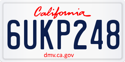 CA license plate 6UKP248