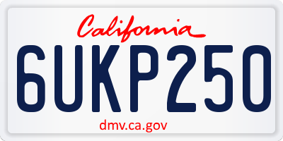 CA license plate 6UKP250