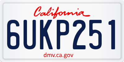 CA license plate 6UKP251