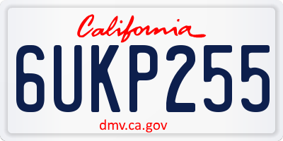 CA license plate 6UKP255