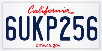 CA license plate 6UKP256