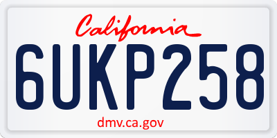 CA license plate 6UKP258