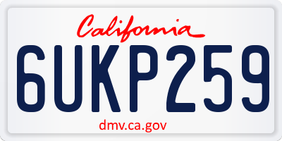 CA license plate 6UKP259