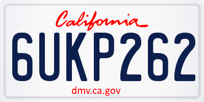 CA license plate 6UKP262