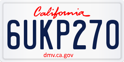CA license plate 6UKP270