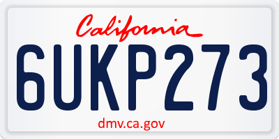 CA license plate 6UKP273
