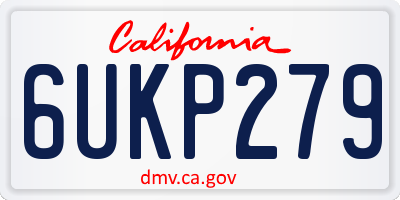 CA license plate 6UKP279