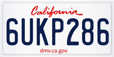 CA license plate 6UKP286
