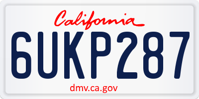 CA license plate 6UKP287