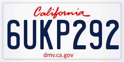 CA license plate 6UKP292