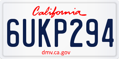 CA license plate 6UKP294