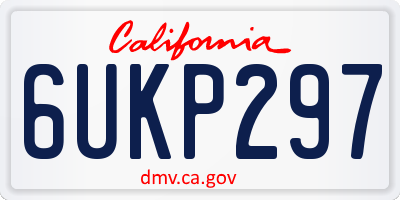 CA license plate 6UKP297