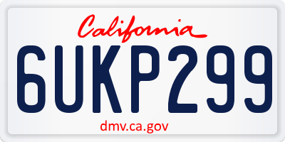 CA license plate 6UKP299