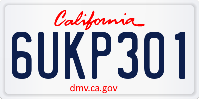 CA license plate 6UKP301