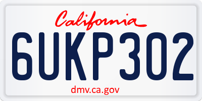 CA license plate 6UKP302