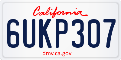CA license plate 6UKP307