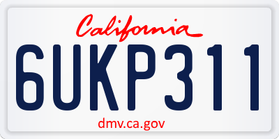 CA license plate 6UKP311